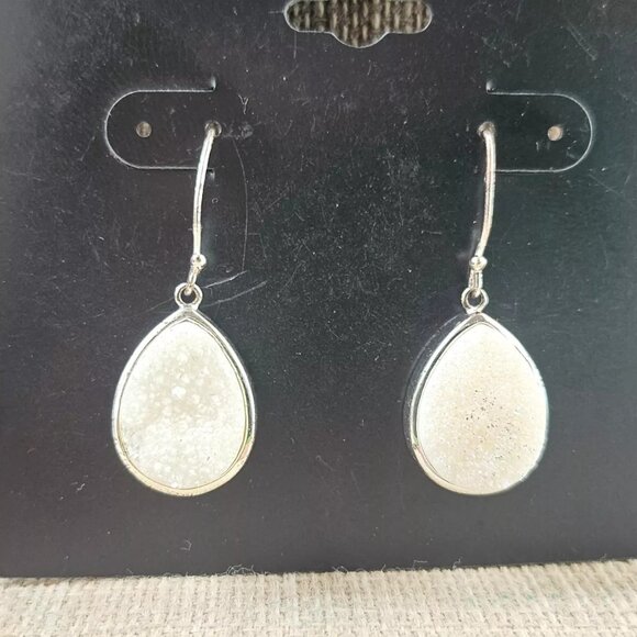 Women Earrings Fashion Earrings Pure Silver Plated Drusy Quartz Ear Jewelry - Picture 4 of 13